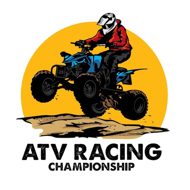 Logo ATV Buggy Racing sportowa ilustracja wektorowa idealna do projektowania koszulek i logo klubu drużyny