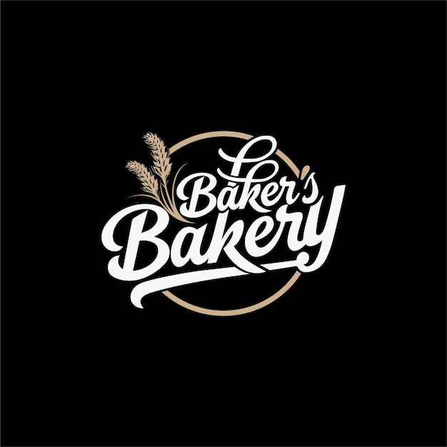 Logo Bakers Bakery z pszenicą i kursywą