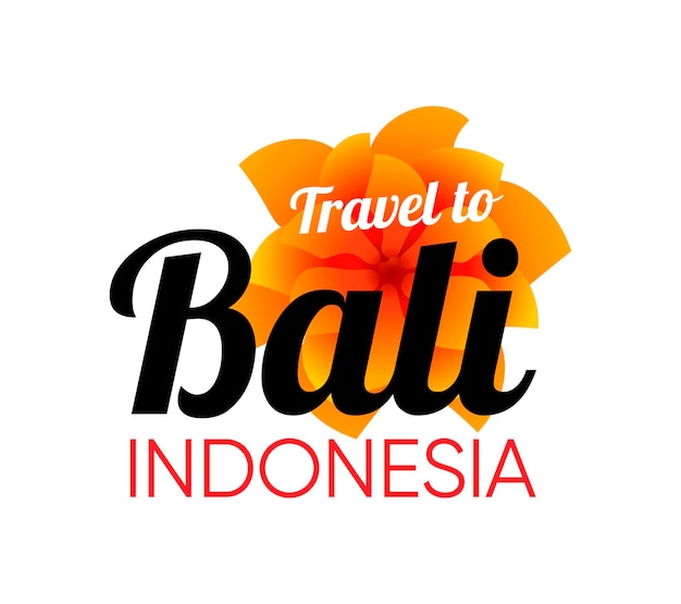 Logo Bali Travel Z Tropikalnym Pięknym Kwiatem