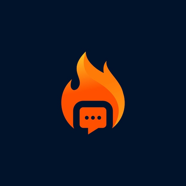 Logo Bańki Czatu Z Ogniem I Płomieniem