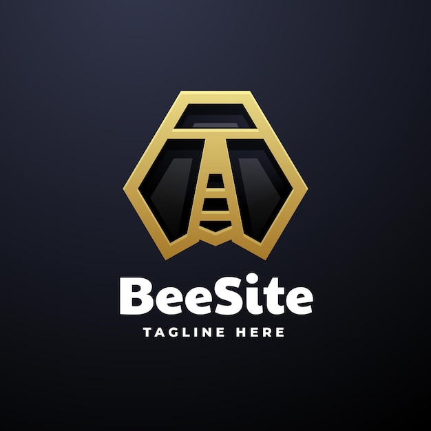 Logo Beesite Gradient Line Art Style