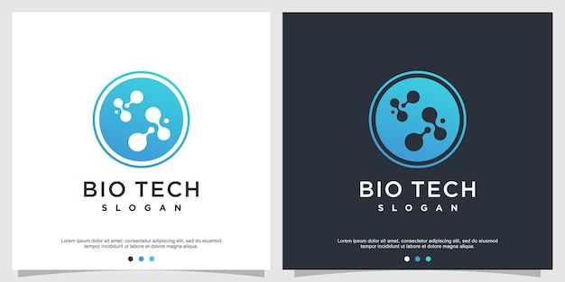 Logo Bio Tech W Stylu Koła Premium Wektor