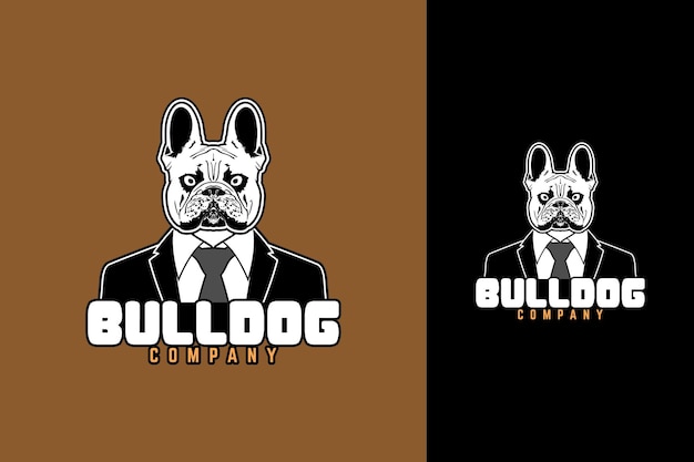 Logo biznesmena buldoga