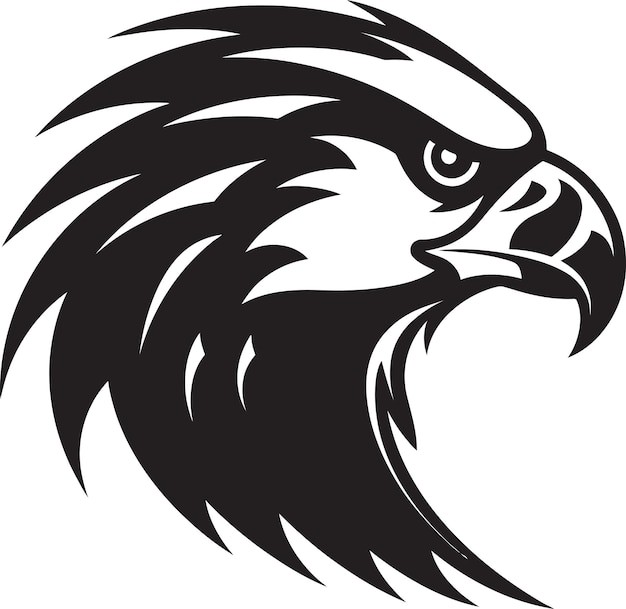 Logo Black Hawk Predator Logo wektorowe dla okultystycznego Predator Hawk Czarne logo wektorowe dla A