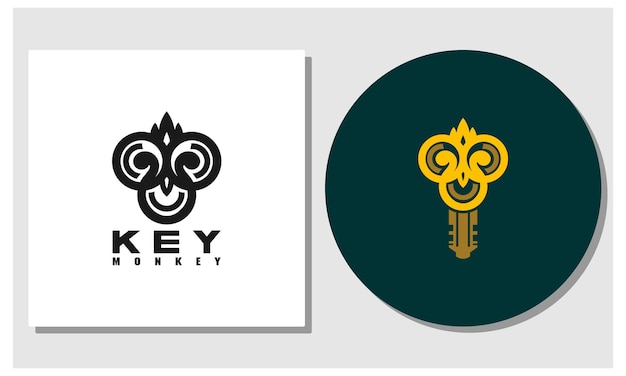 Logo Blokady Małpy Kluczowe Logo Podobne Do Twarzy Małpy