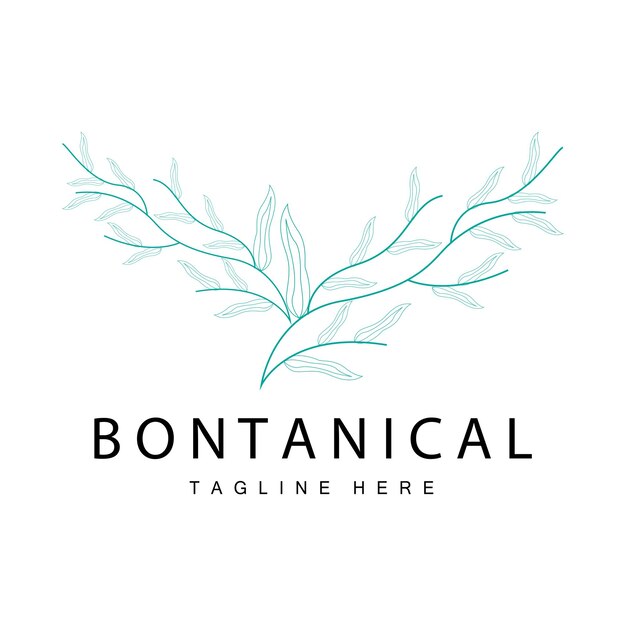 Logo Botaniczne Natura Roślina Projekt Kwiat Roślina Ikona Wektor Z Modelem Linii