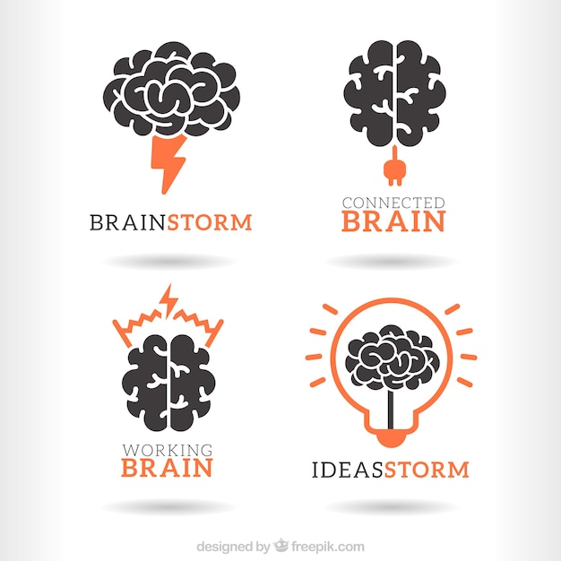 Plik wektorowy logo brainstorm paczka