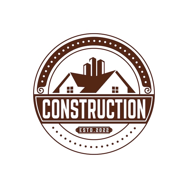 Plik wektorowy logo budowlane retro vintage odznaka