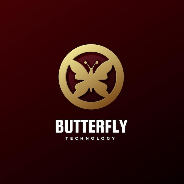 Logo Butterfly Line Art Style