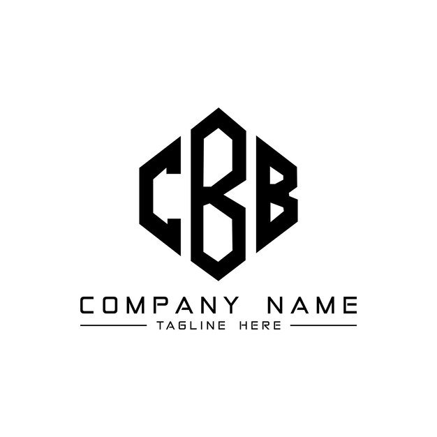 Plik wektorowy logo cbb w kształcie wielobocza, wieloboczystego i sześciennego kształtu, wzór wektorowego logo sześciobocznego, kolory białe i czarne, monogram cbb, logo biznesowe i nieruchomości