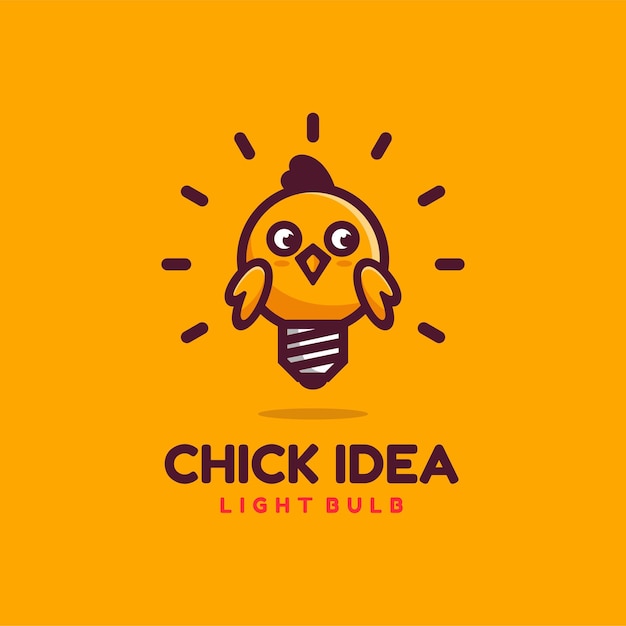 Logo Chick Idea Prosty Styl Maskotki.