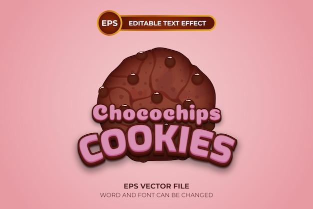 Logo Chocochips Cookies Z Edytowalnym Efektem Tekstowym