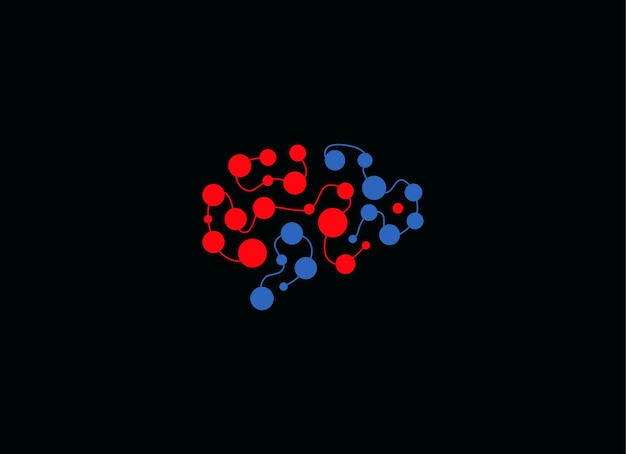 Plik wektorowy logo choroby mózgu dotknięte obszary ikona stres i ból głowy znak symbol dla badań neurologicznych i zdrowia psychicznego szablon logo na białym tle wektor