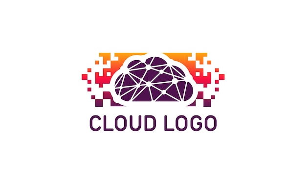 Logo Cloud Tech, Ilustracja Wektorowa Logo Technologii Połączenia Abstrakcyjnego Z Chmurą