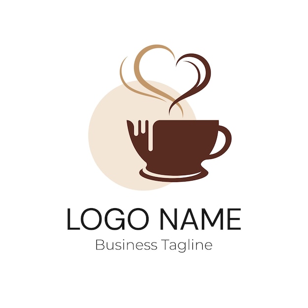Logo Cup Coffee Drink Biznes Design Firma Marka