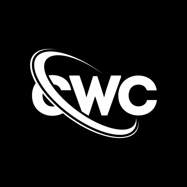 Logo CWC (literatura CWC) Projekt logo litery CWC (inicjały) Logo CWC powiązane z okręgiem i dużymi literami Monogram logo CWC typografia dla biznesu technologicznego i marki nieruchomości