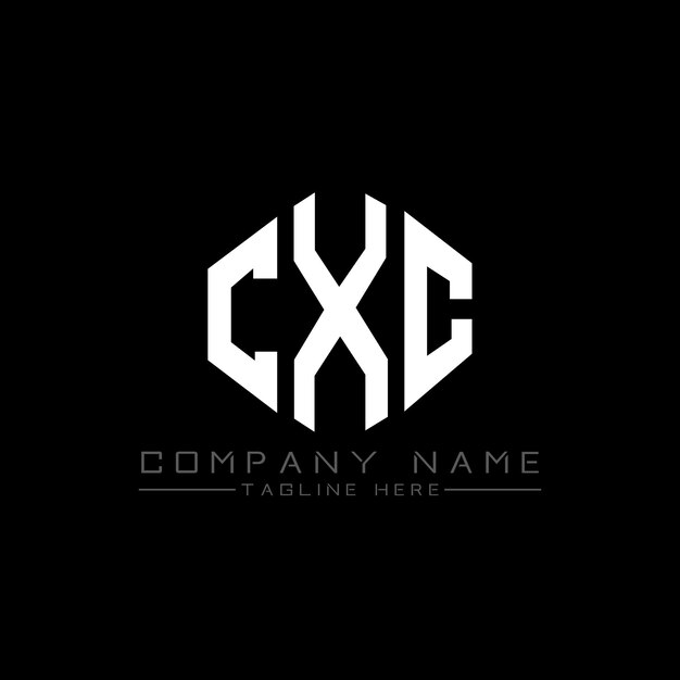 Logo CXC z kształtem wieloboku CXC wieloboku i sześcianu CXC sześciokątny wektorowy szablon logo kolory białe i czarne CXC monogram logo biznesowe i nieruchomości