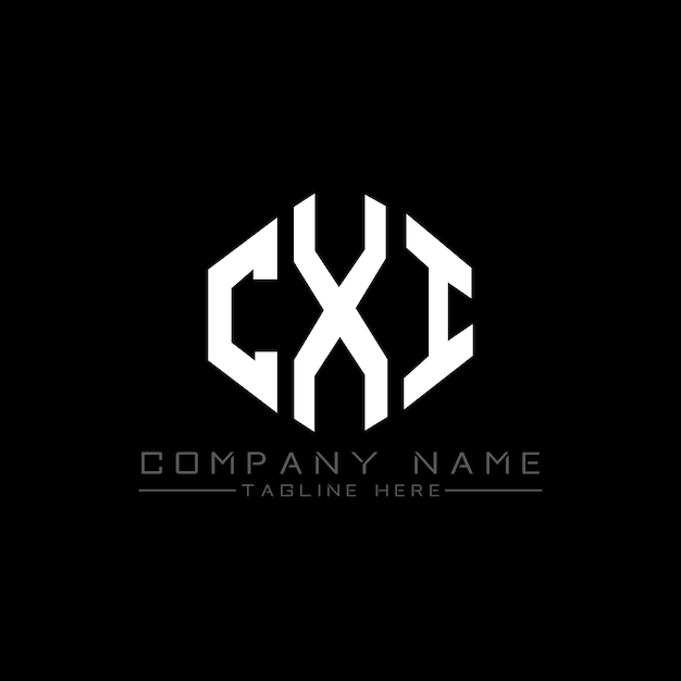 Logo CXI z kształtem wieloboku CXI wieloboku i sześcianu CXI sześciokątny wektorowy szablon logo kolory białe i czarne CXI monogram logo biznesowe i nieruchomości