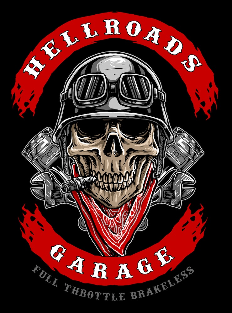 Wektor logo czaszki rowerzysty