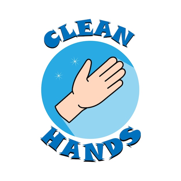 Logo Czystych Rąk Przypomnienie O Umyciu Rąk Plakat Covid Clean Hands Koncepcja Higieny