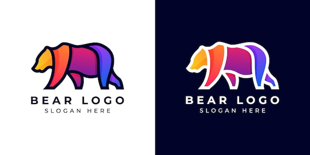 Logo Design Modern Bear Kolorowy Lub Gradientowy