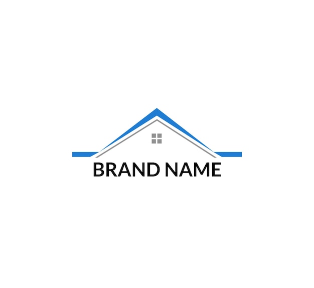 Plik wektorowy logo dla firmy zajmującej się obrotem nieruchomościami z domem i napisem nazwa marki