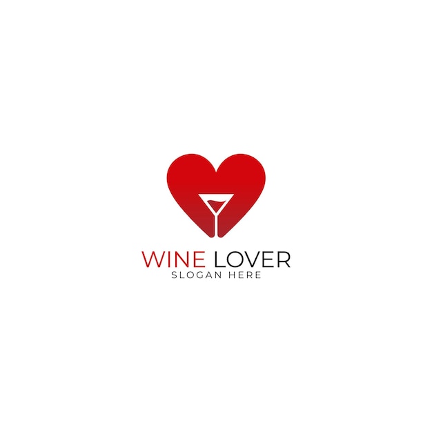 logo dla miłośnika wina, na którym jest napisane wino