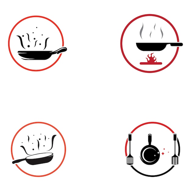 Logo Do Naczyń Do Gotowania Garnki Do Gotowania Szpatułki I łyżki Do Gotowania Korzystanie Z Koncepcji Projektu Szablonu Ilustracji Wektorowych