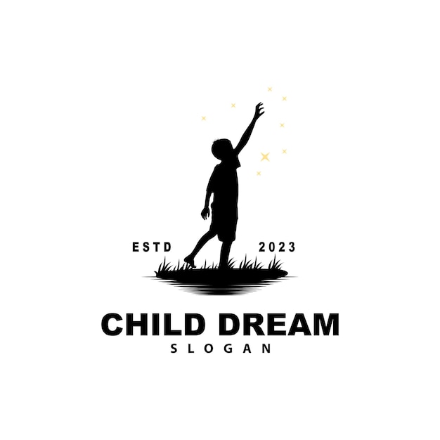 Logo Dream Kid Dream Inspirational Design Wektor Dotarcie Do Gwiazdy Zabawa Uczenie Się Dzieci Dream Logo Template