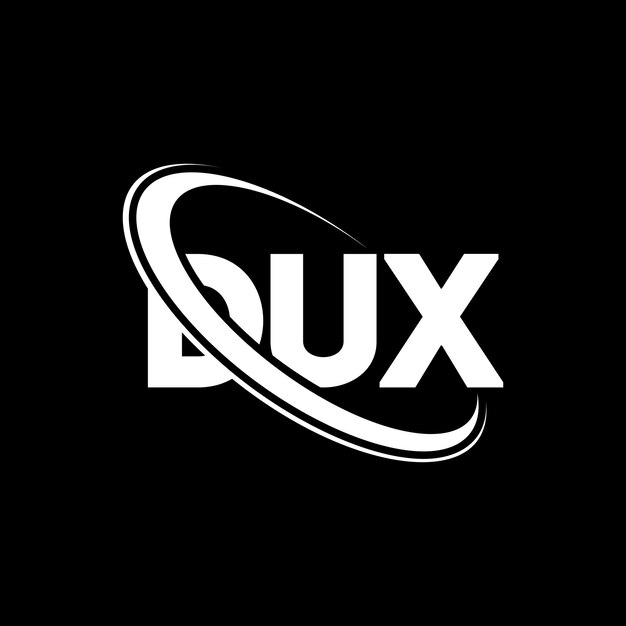 Logo Dux (literaturę Dux, Inicjały Dux Połączone Z Okręgiem I Dużymi Literami) Logo Dux (typografia Dla Firmy Technologicznej I Marki Nieruchomości)