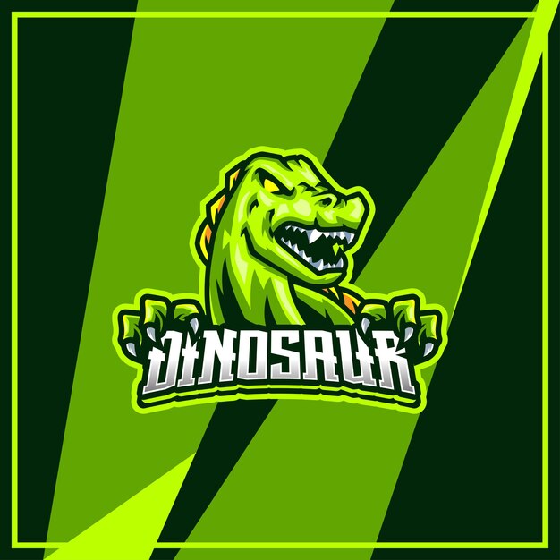 Plik wektorowy logo e-sportowe maskotki dinozaura