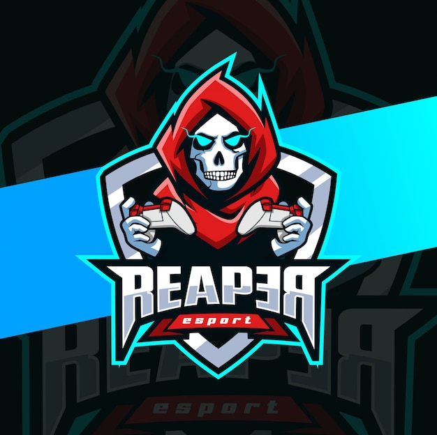 Logo E-sportowej Maskotki Dark Gamer Reaper