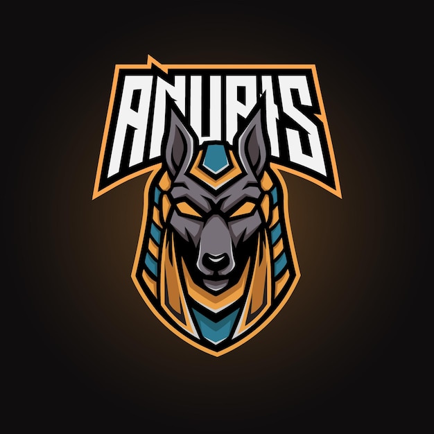 Plik wektorowy logo e-sportu maskotki anubis