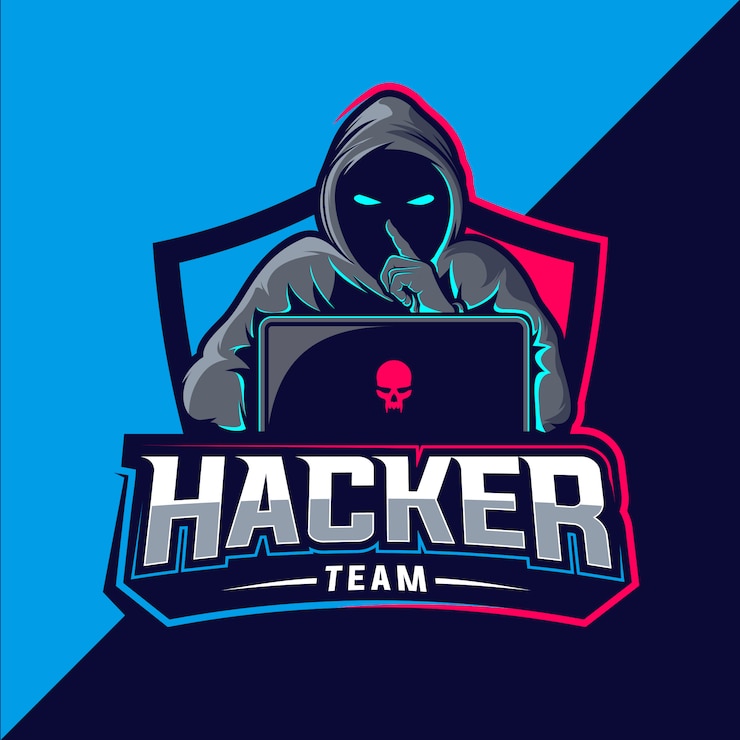 Wektor logo e-sportu zespołu hakerów