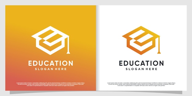 Logo Edukacyjne Z Nowoczesną Koncepcją Abstrakcyjną Premium Wektor