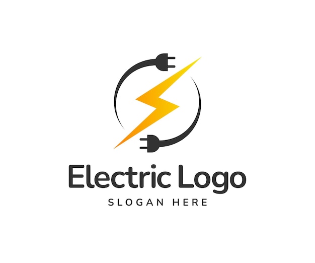 Plik wektorowy logo energii elektrycznej, szablon projektu logo elektrycznego