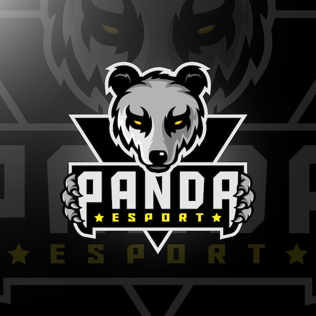 Plik wektorowy logo eportu do gry panda head