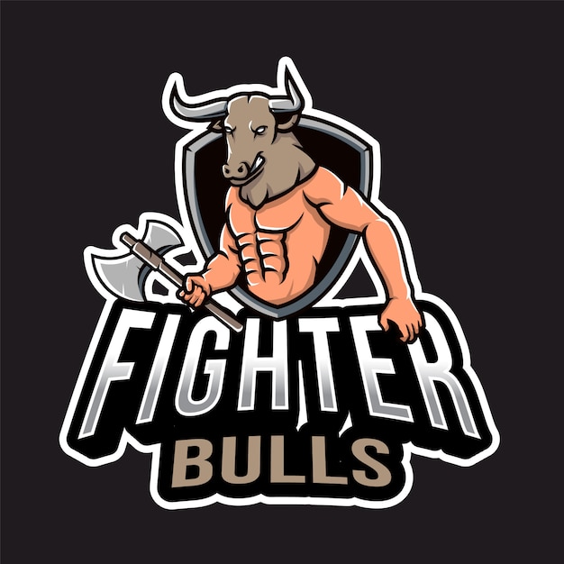 Logo Esport Fighter Bull Head