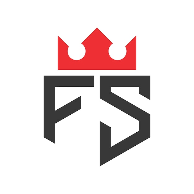 Logo F.S. Korona na literze Szablon projektowania logo F. S.