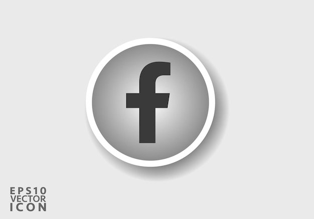 Plik wektorowy logo facebooka realistyczny logotyp ikony mediów społecznościowych facebook płaski ikona szablon kolor czarny edytowalny