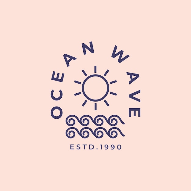 Logo Fal Oceanicznych Wektor Minimalistyczny Design