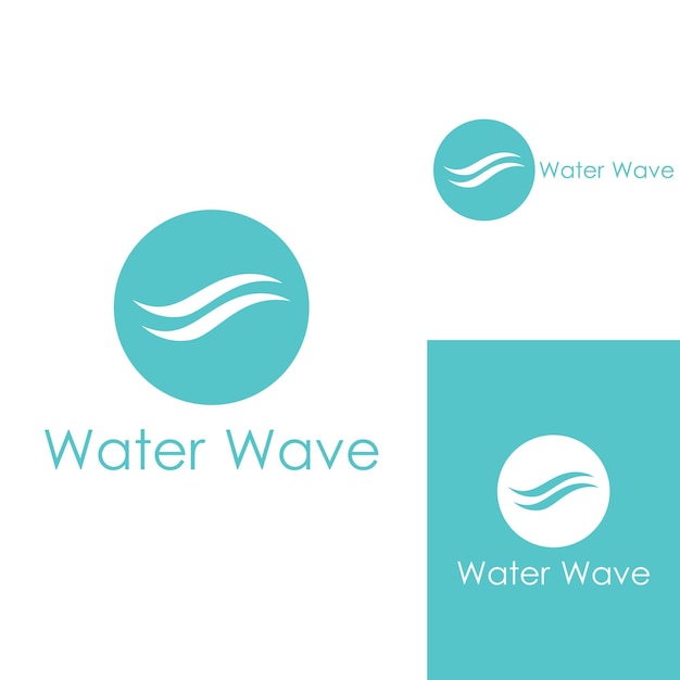 Logo Fali Wody I Logo Fali Morskiej Lub Fala Wody Na Plaży Z Wektorową Koncepcją Szablonu Ilustracji Symbolu