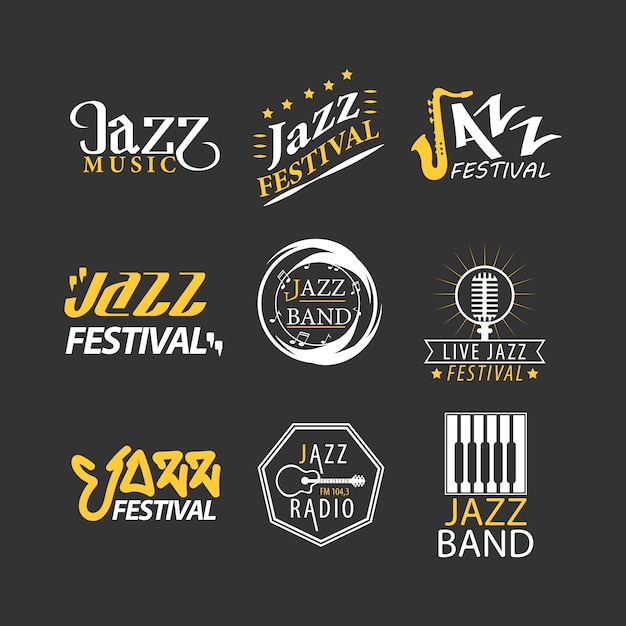 Logo Festiwalu Jazzowego Na Białym Tle Na Czarnym Tle.