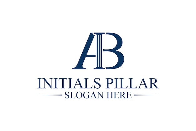 Plik wektorowy logo filaru prawnego początkowa litera ab wektor premium
