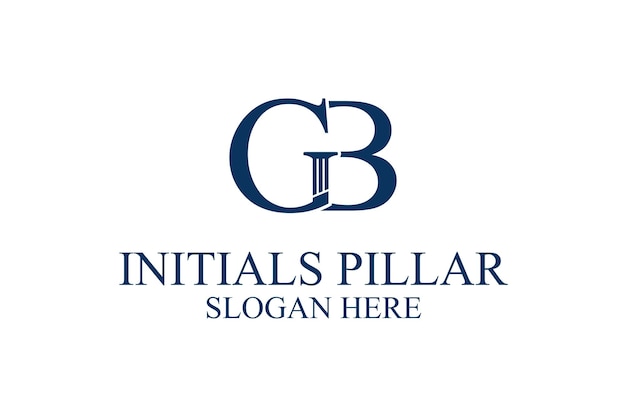 Plik wektorowy logo filaru prawnego początkowa litera gb wektor premium