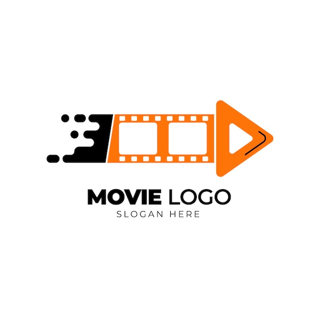 Logo Filmu Kinowego Ze Strzałką Latającą W Stylu Płaskim