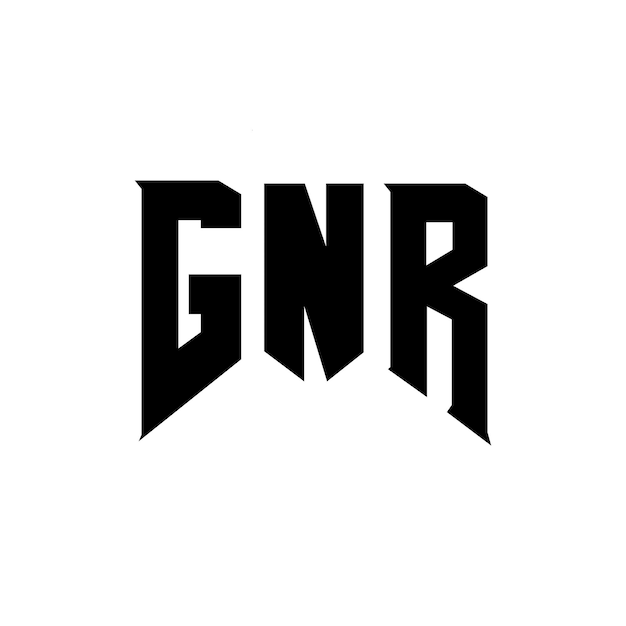 Logo firmy GNR - czarno-białe kombinacje kolorystyczne, logo GNR, wektor GNR, ikona GNR, alfabet GNR, typografia GNR.