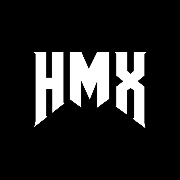 Logo firmy HMX - logo czarno-białego koloru, logo HMX, wektor HMX, ikona HMX, alfabet HMX, typografia HMX.