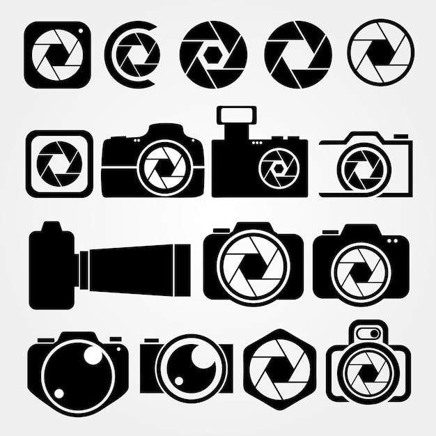 Plik wektorowy logo firmy i obiektywu aparatu