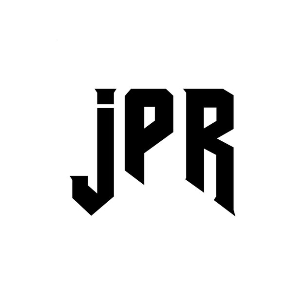 Logo firmy JPR, czarno-białe logo JPR, wektor JPR, ikona JPR, alfabet JPR, typografia JPR.